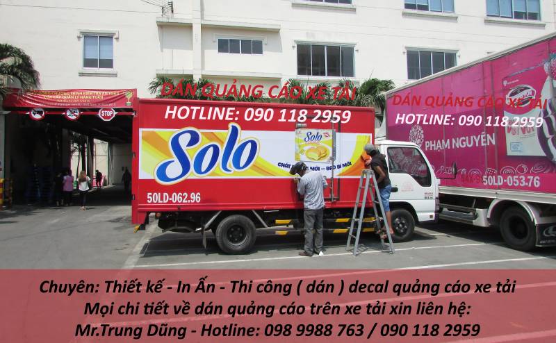 Dán quảng cáo xe Tải và quảng cáo trên xe ô tô các loại