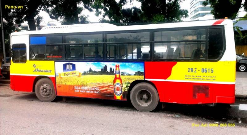 Biển quảng cáo dán ngoài xe bus Hà Nội (các tuyến)